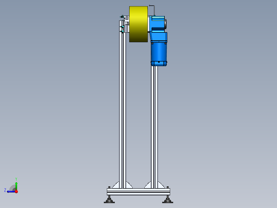 非标链板环型输送线3D图纸H846 非标自动化机械PROE模型 UG模型右视图