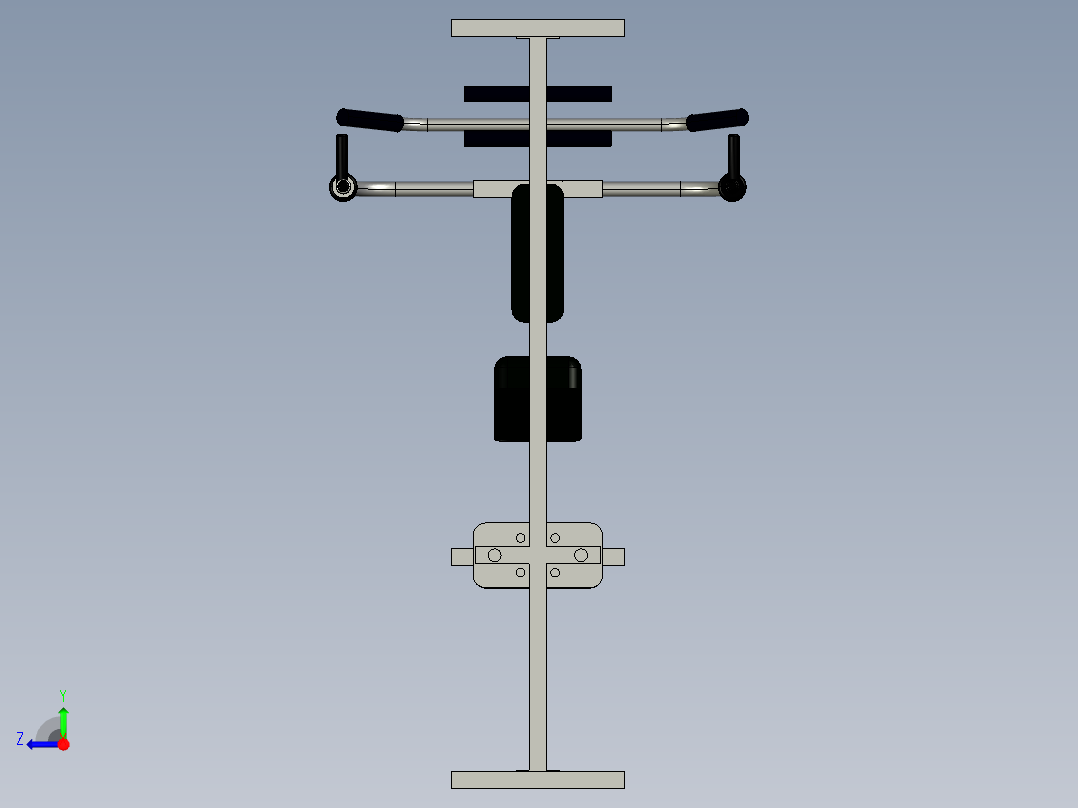 137 单人多功能健身机【任务书+毕业论文+cad图纸+答辩ppt+proe】【全套机械资料】右视图