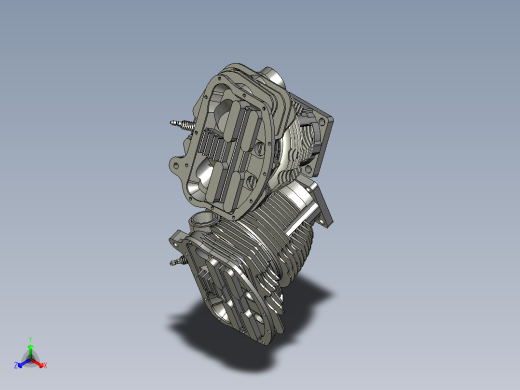 1952哈维摩托车平底锅头发动机顶部3D模型