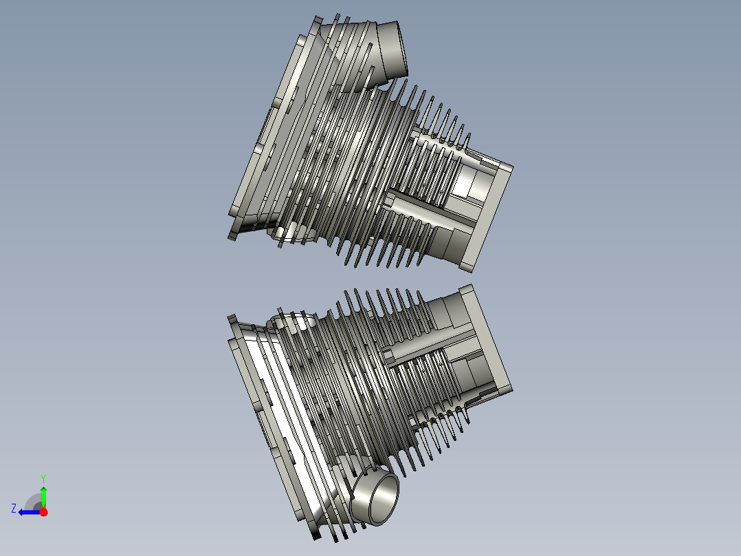 1952哈维摩托车平底锅头发动机顶部3D模型右视图