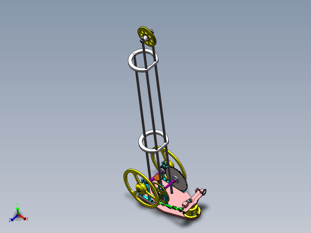 双8字型无碳小车3d图纸 带工程图全套 SW设计 8字无碳小车3d模型