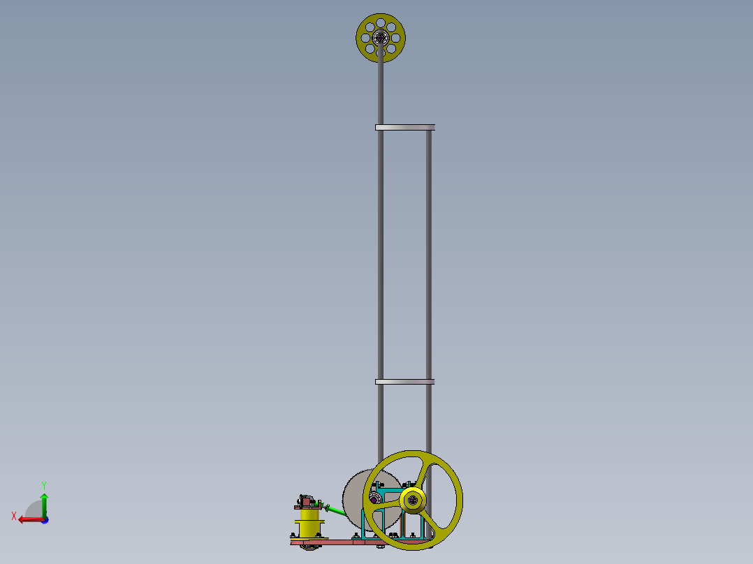 双8字型无碳小车3d图纸 带工程图全套 SW设计 8字无碳小车3d模型后视图