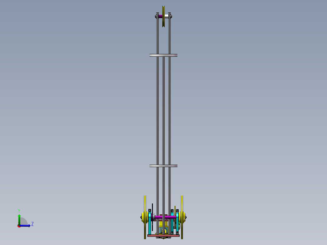 双8字型无碳小车3d图纸 带工程图全套 SW设计 8字无碳小车3d模型左视图