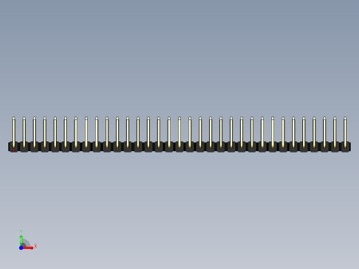 彩色公排针 100mil 2.54mm 系列-DS1022_black_33p_100mil_TypeU_rev1.0前视缩略图