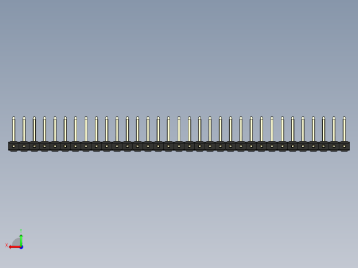 彩色公排针 100mil 2.54mm 系列-DS1022_black_33p_100mil_TypeU_rev1.0后视缩略图