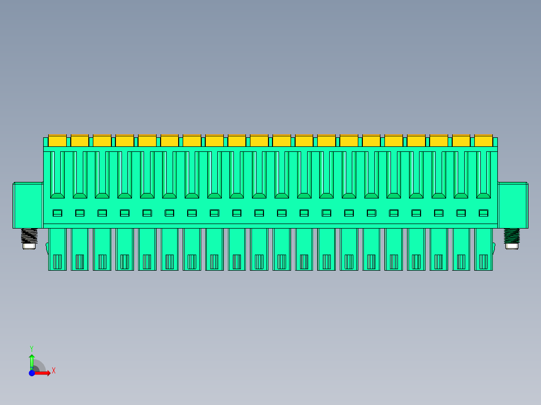 DEGSON 15EDG（公头） 3.5mm 螺钉锁紧，插拔式接线端子 FullPack-15EDGKDM-3.5-20P-14-00AH前视图