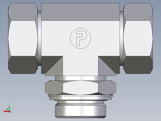 卡套式工业通用硬管接头EO_Adjustable_locknut_branch_tee_TEE35ZLRCF后视缩略图