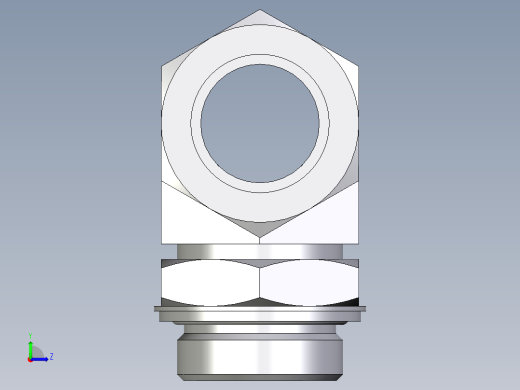 卡套式工业通用硬管接头EO_Adjustable_locknut_branch_tee_TEE35ZLRCF左视缩略图