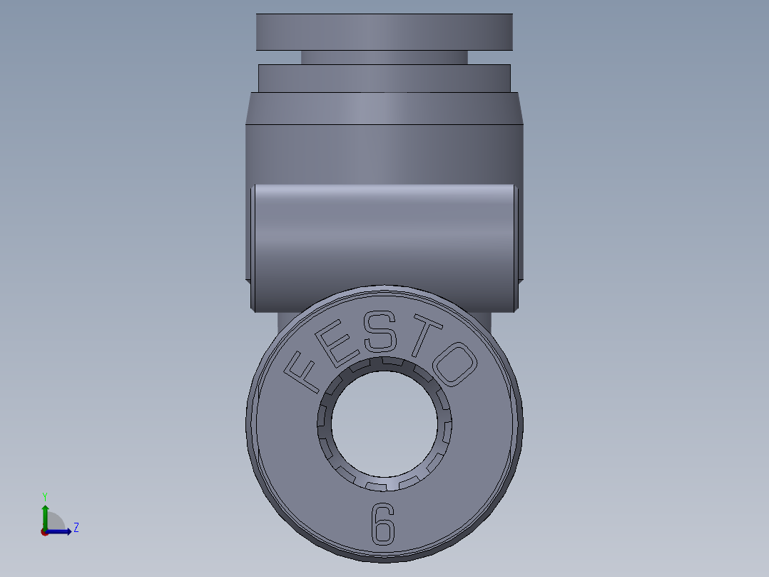 三通连接器气动接头毫米左视图
