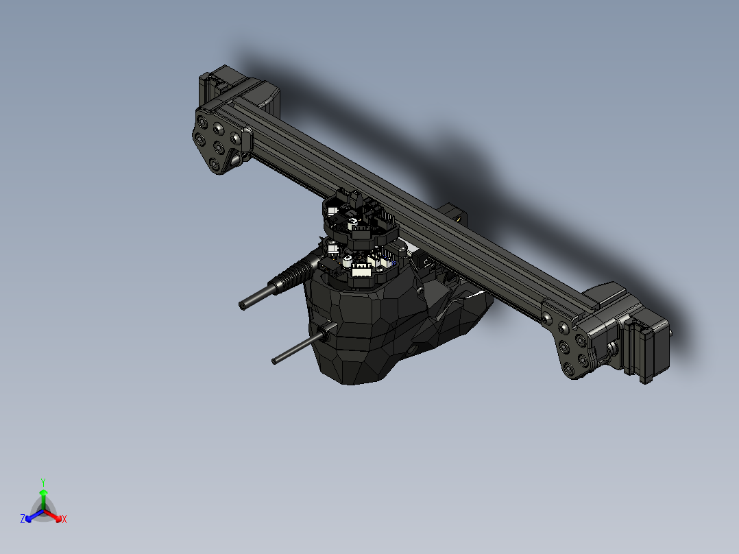 增强型隐形燃烧器正等轴测图