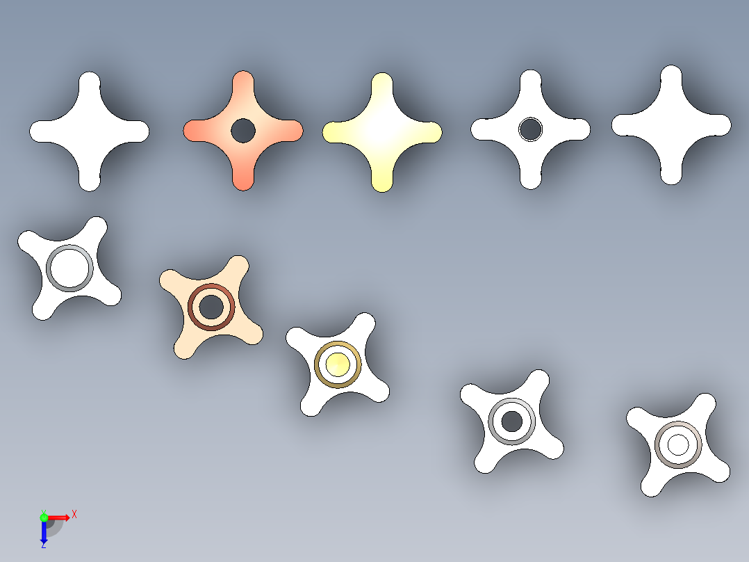 带设计表的手柄俯视图