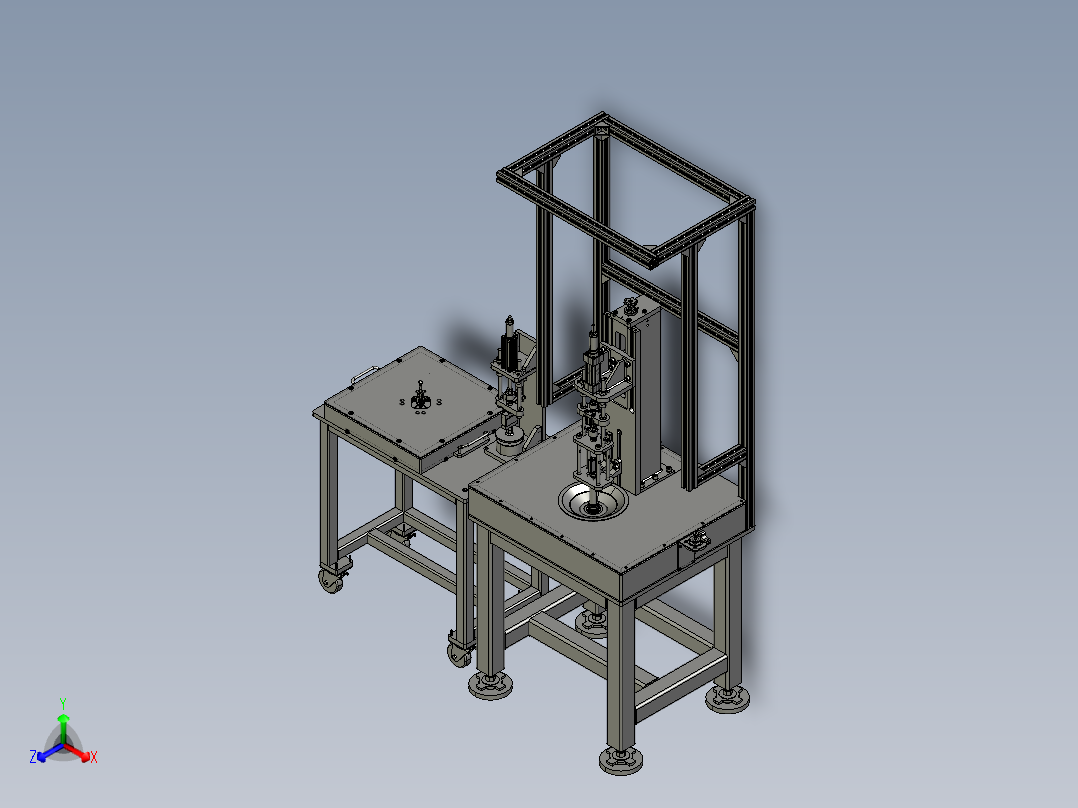 控制阀点铆机正等轴测图