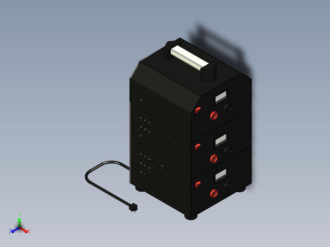 汽车电池充电器正等轴测图