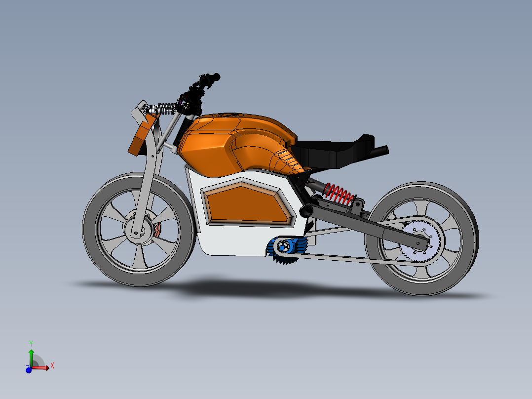 电动自行车 摩托车 (20)主视图