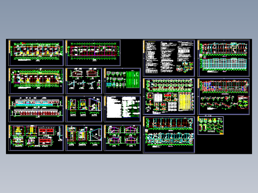 办公楼设计_二层综合办公楼结构施工图（CAD含建筑图)，17张图纸