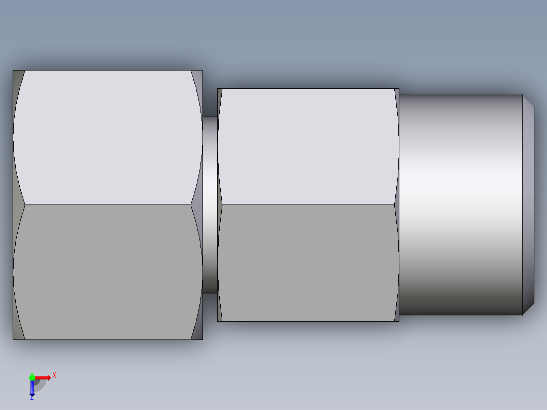 卡套式工业通用硬管接头EO_Distance_piece_adapter_DA12LOMDCF俯视图