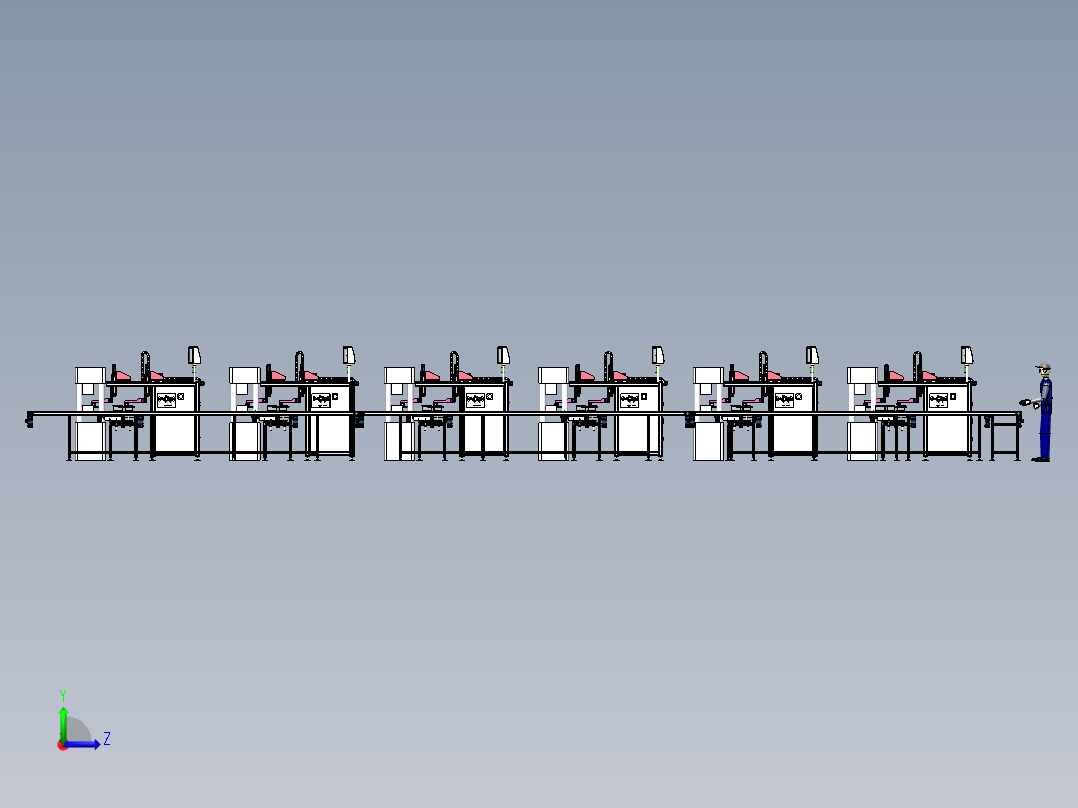 硫化车间生产线（sw18可编辑+工程图）左视图