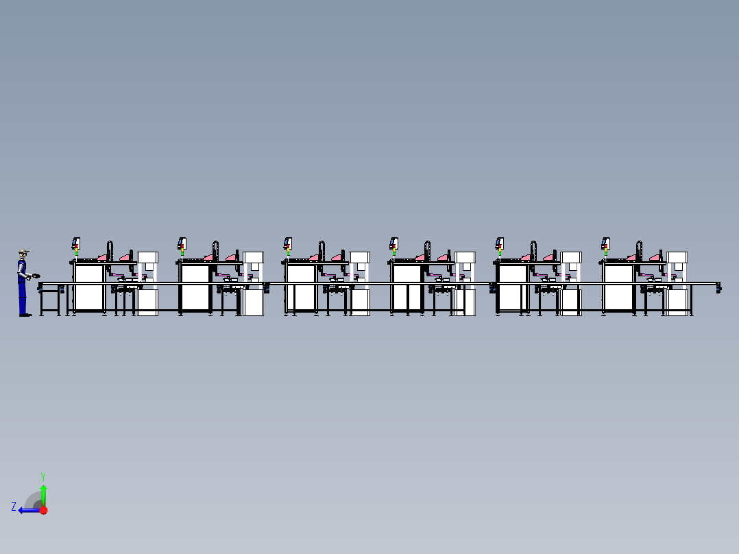 硫化车间生产线（sw18可编辑+工程图）右视图