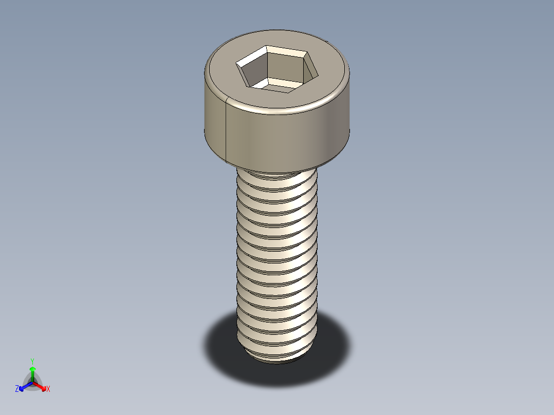 Screw_DIN_912_M2.5x8F_A2.STEP公制内六角螺钉主视图