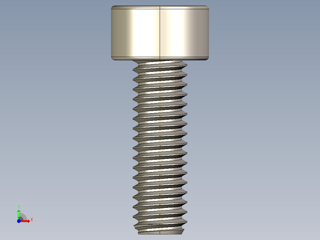 Screw_DIN_912_M2.5x8F_A2.STEP公制内六角螺钉前视图