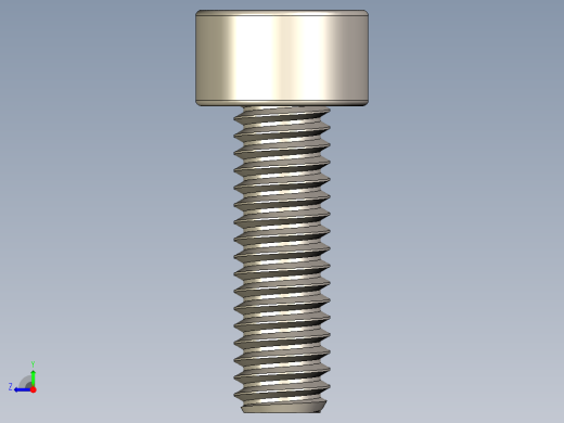 Screw_DIN_912_M2.5x8F_A2.STEP公制内六角螺钉右视缩略图