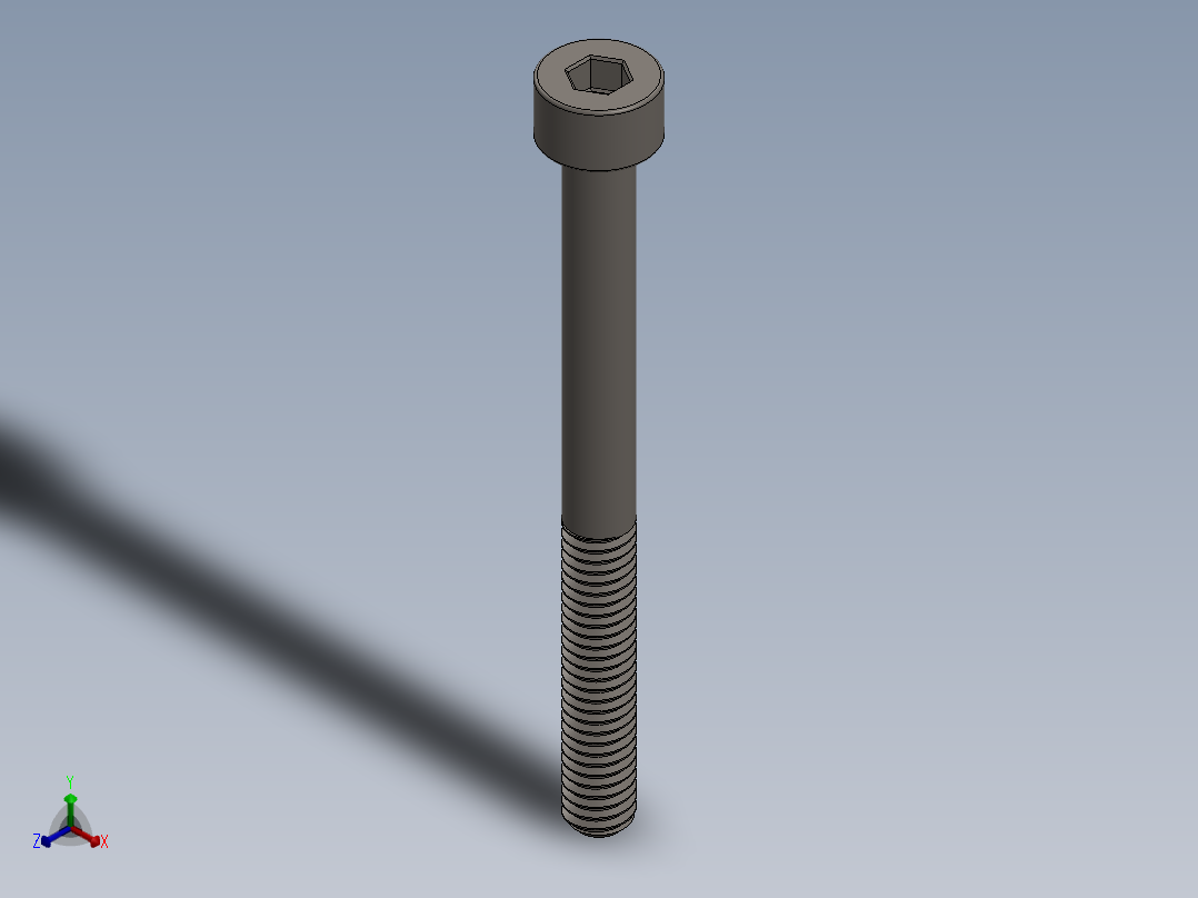 Screw_DIN_912_M4x45_A2.SLDPRT公制内六角螺钉正等轴测图