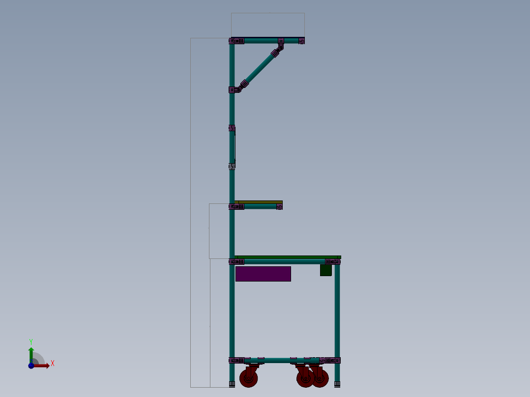 货架、U型流水线工作台前视图