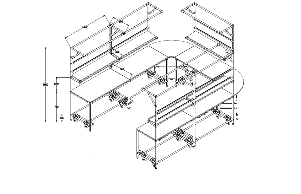 货架、U型流水线工作台