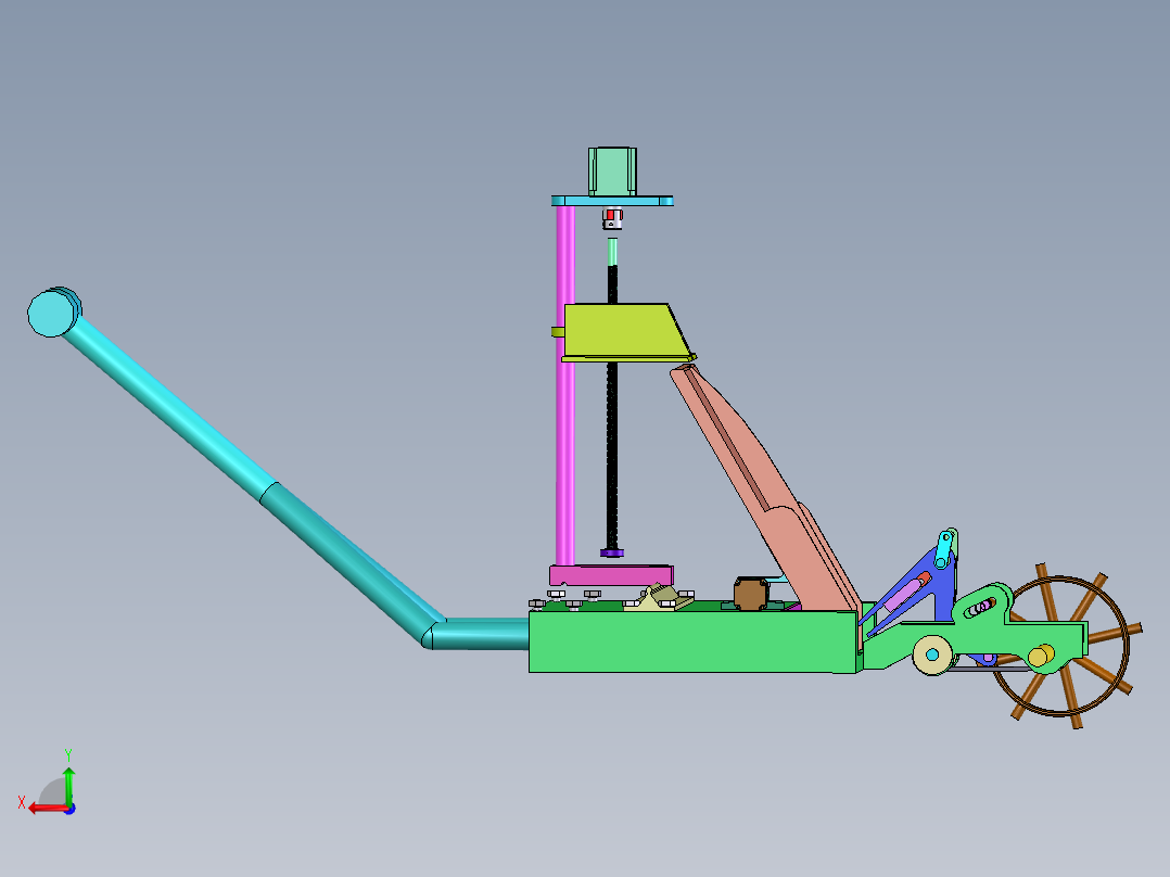 手动插秧机后视图