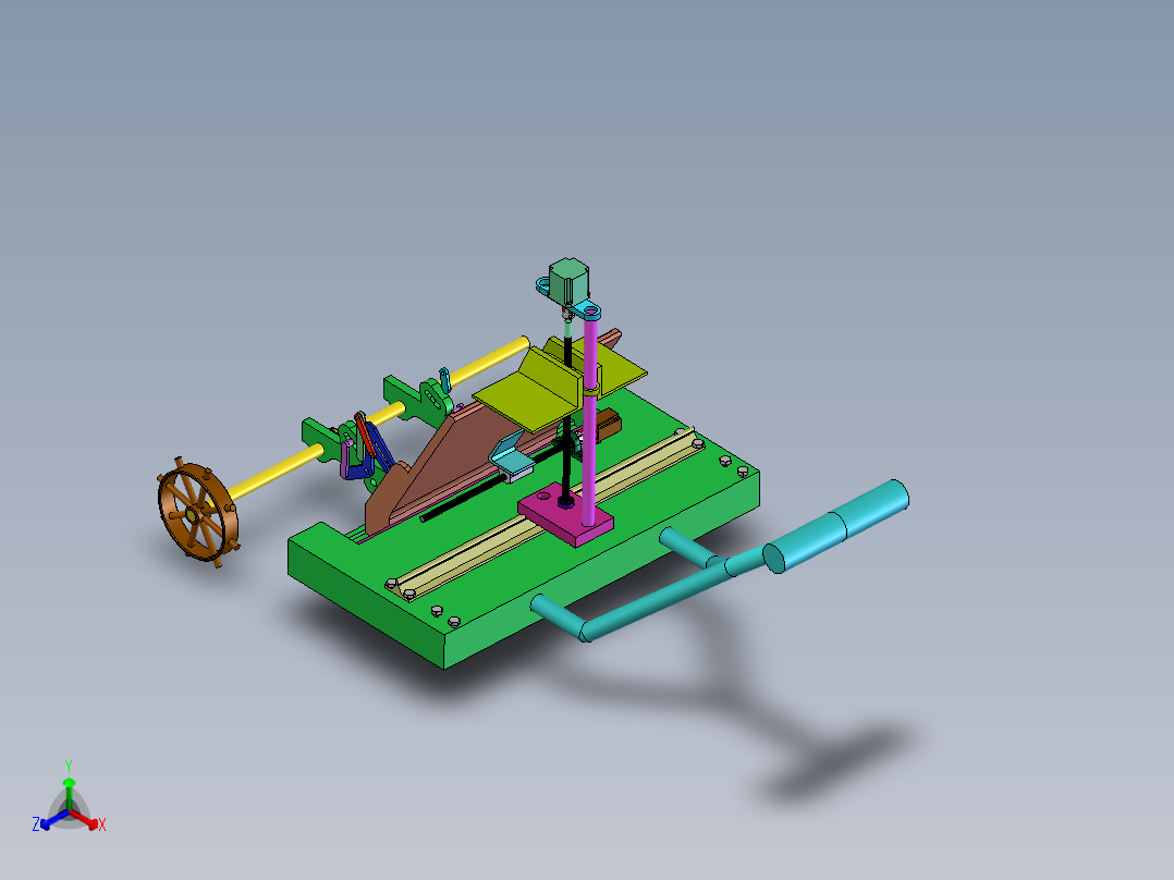 手动插秧机正等轴测图