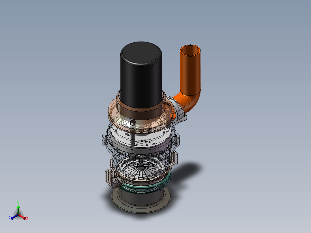 厨余垃圾处理器sw24可编辑正等轴测图