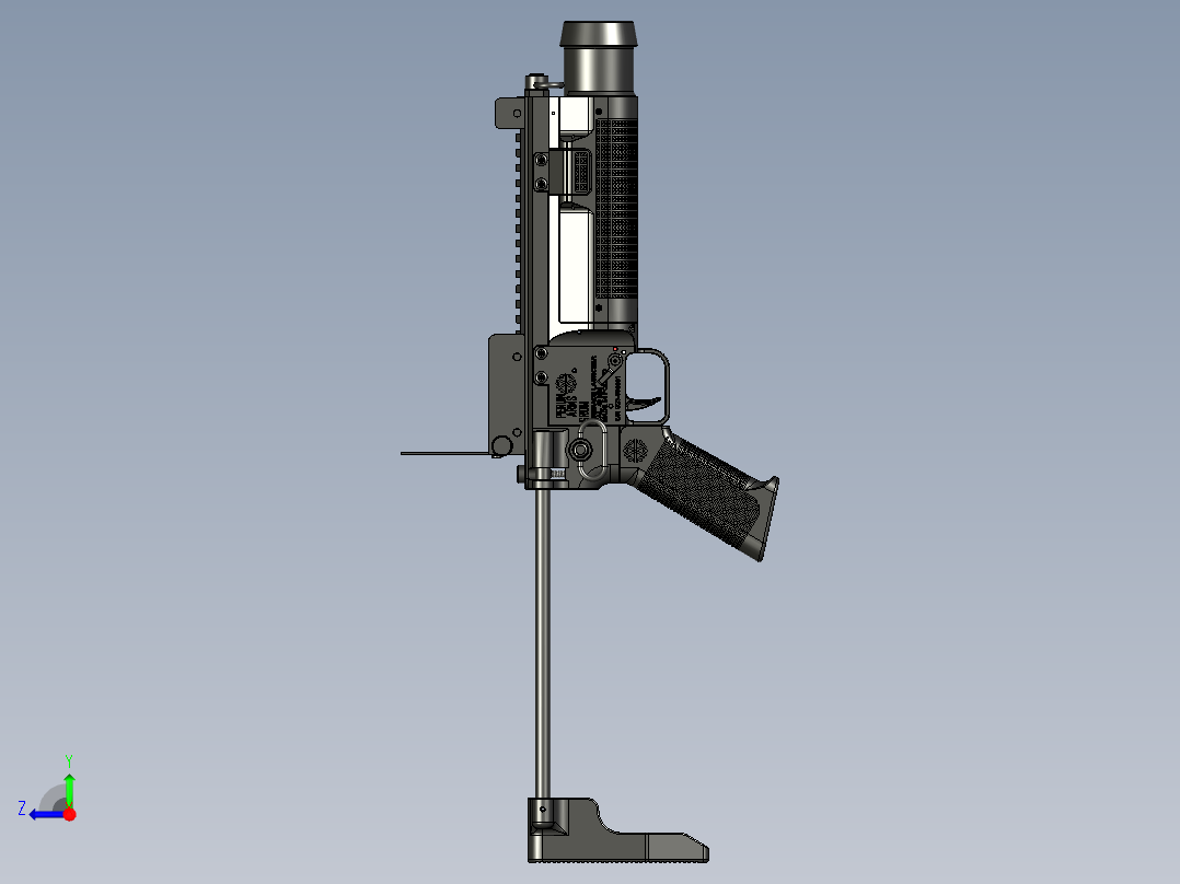 手枪左轮冲锋枪老式狙击步枪设计3D图纸grom-grenade-launcher-1 1 STP右视图