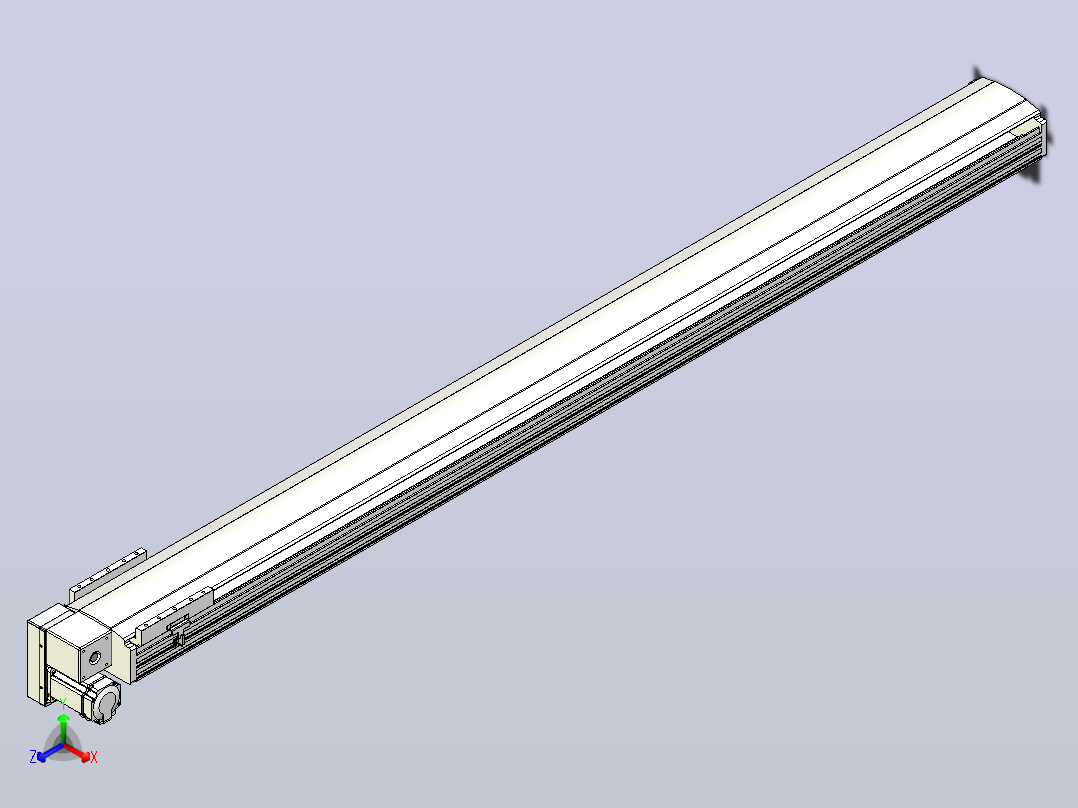 皮带直线轴半封闭可选导轨TPA-HNB-202D-140-L2200-LP-Y-P75-N3正等轴测图