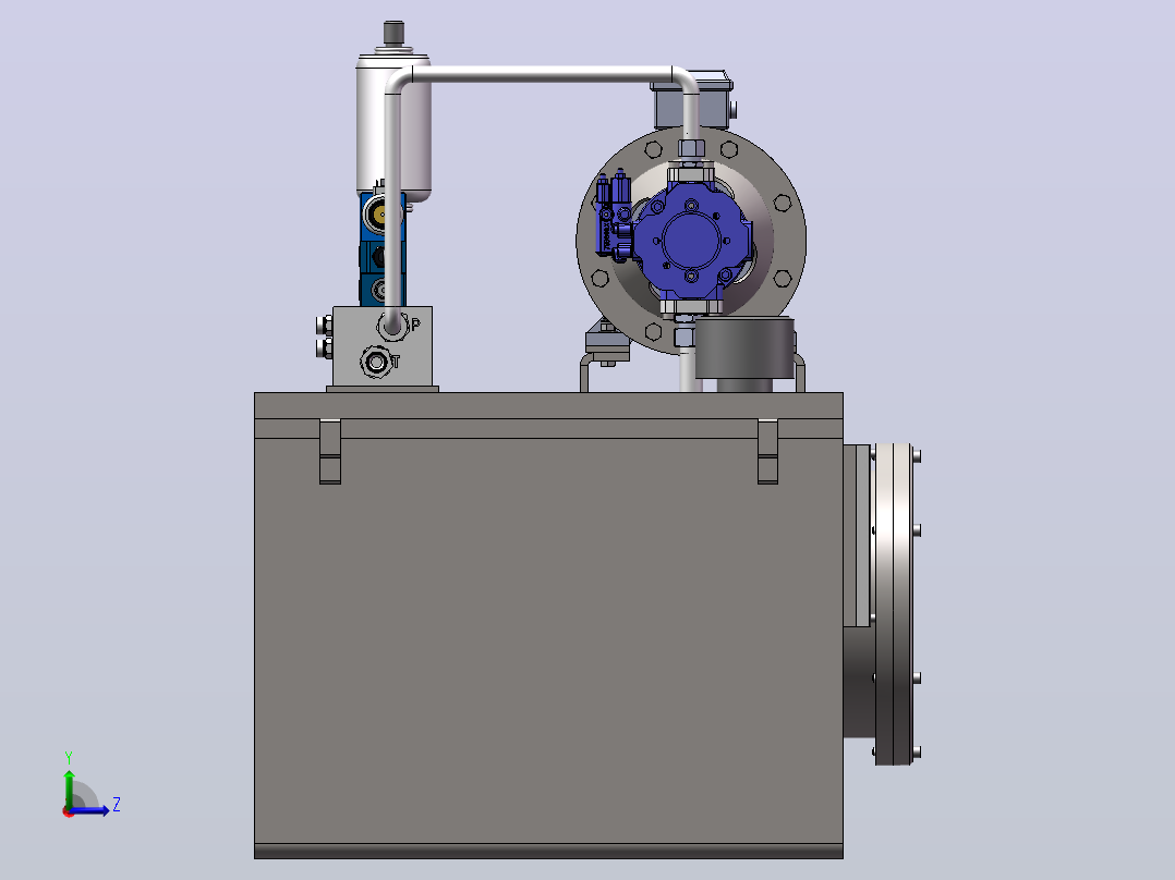 液压泵站设计（SW+CAD+说明书）左视图
