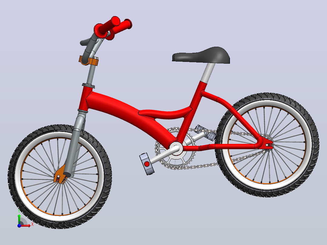 儿童自行车3d模型前视图