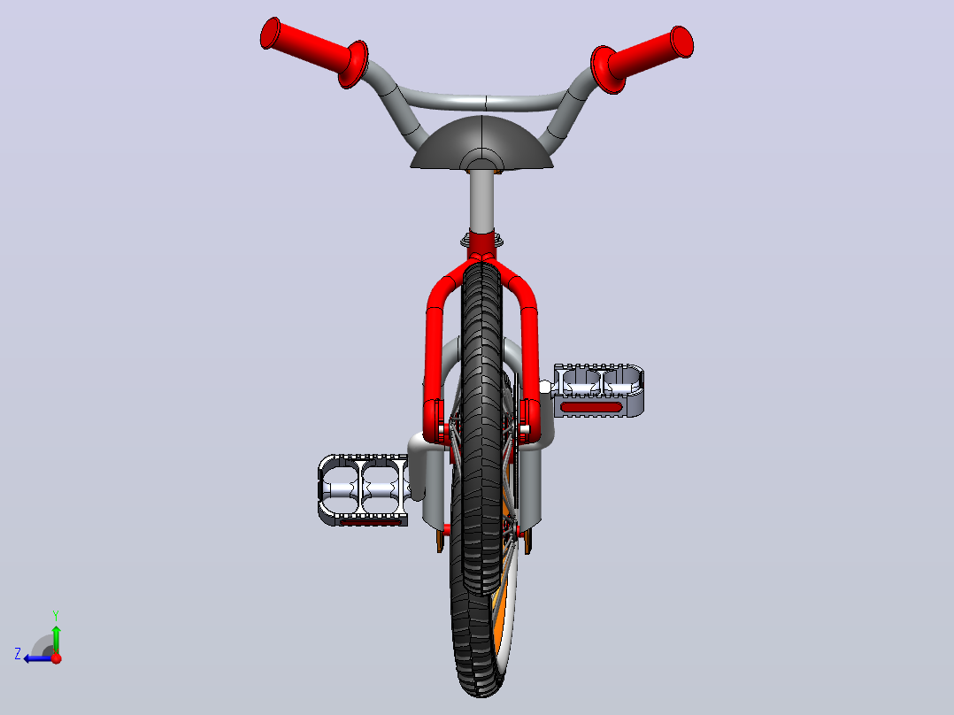儿童自行车3d模型右视图