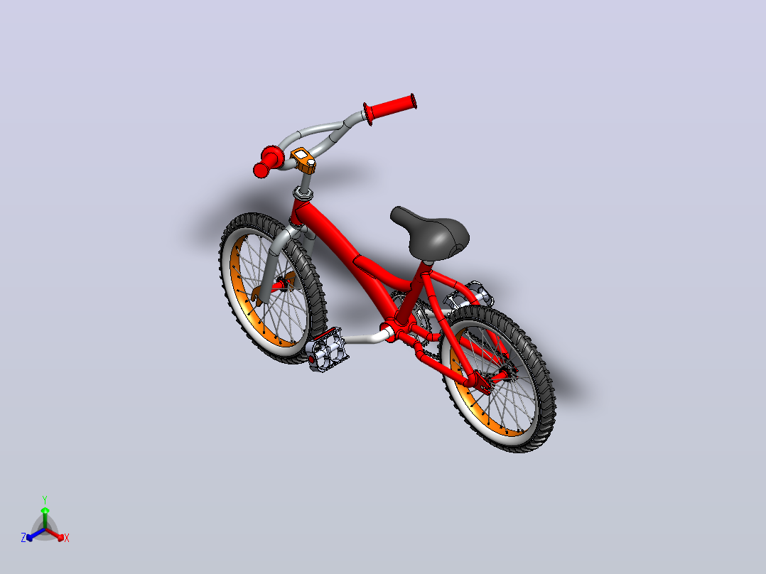 儿童自行车3d模型正等轴测图