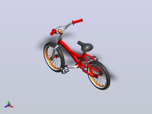 儿童自行车3d模型正等轴测缩略图