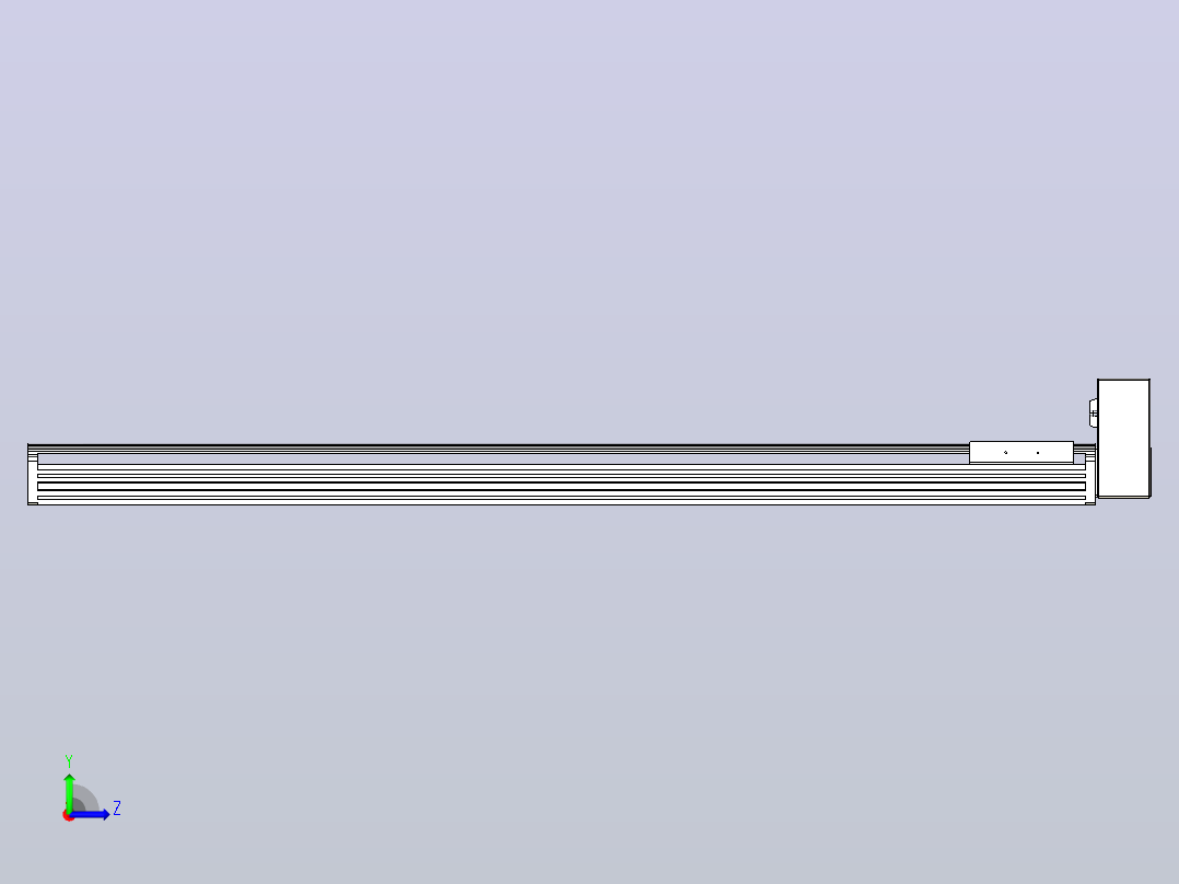 皮带直线轴半封闭可选导轨TPA-HNB-140D-120-L1100-LU-C-P40-N3左视图