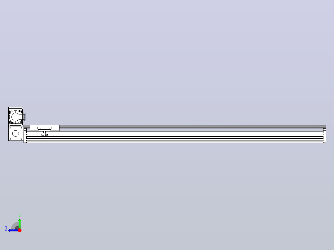 皮带直线轴半封闭可选导轨TPA-HNB-140D-120-L1100-LU-C-P40-N3右视图