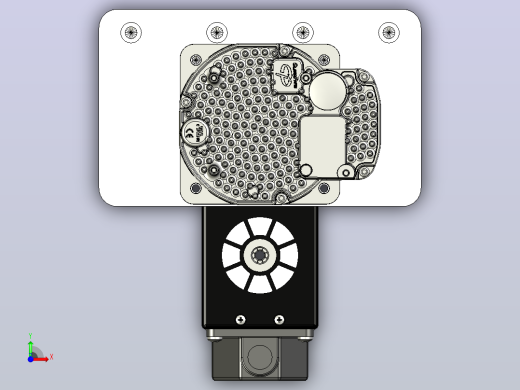 CNC刳刨机Z轴组件的Fusion 360参数模型，具有20毫米Hiwin导轨、20毫米滚珠丝杠和Nema34 Clearpath伺服电机前视缩略图