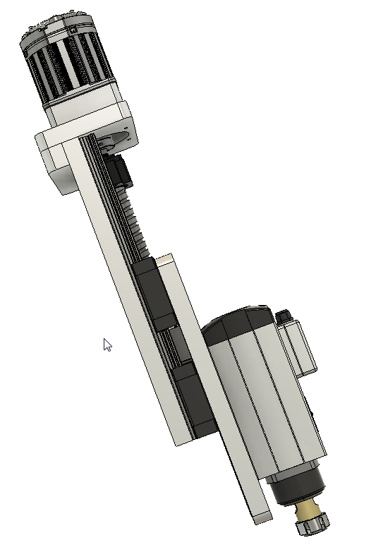 CNC刳刨机Z轴组件的Fusion 360参数模型，具有20毫米Hiwin导轨、20毫米滚珠丝杠和Nema34 Clearpath伺服电机