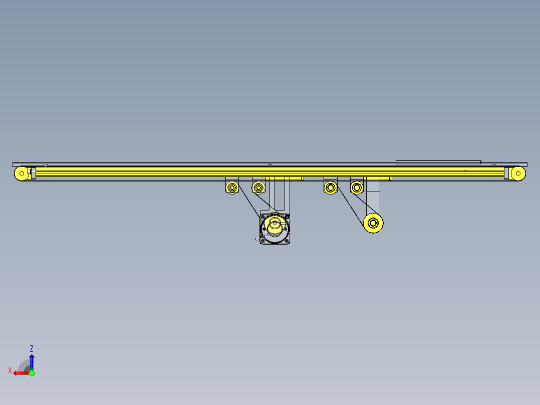 2列平皮带输送机后视图