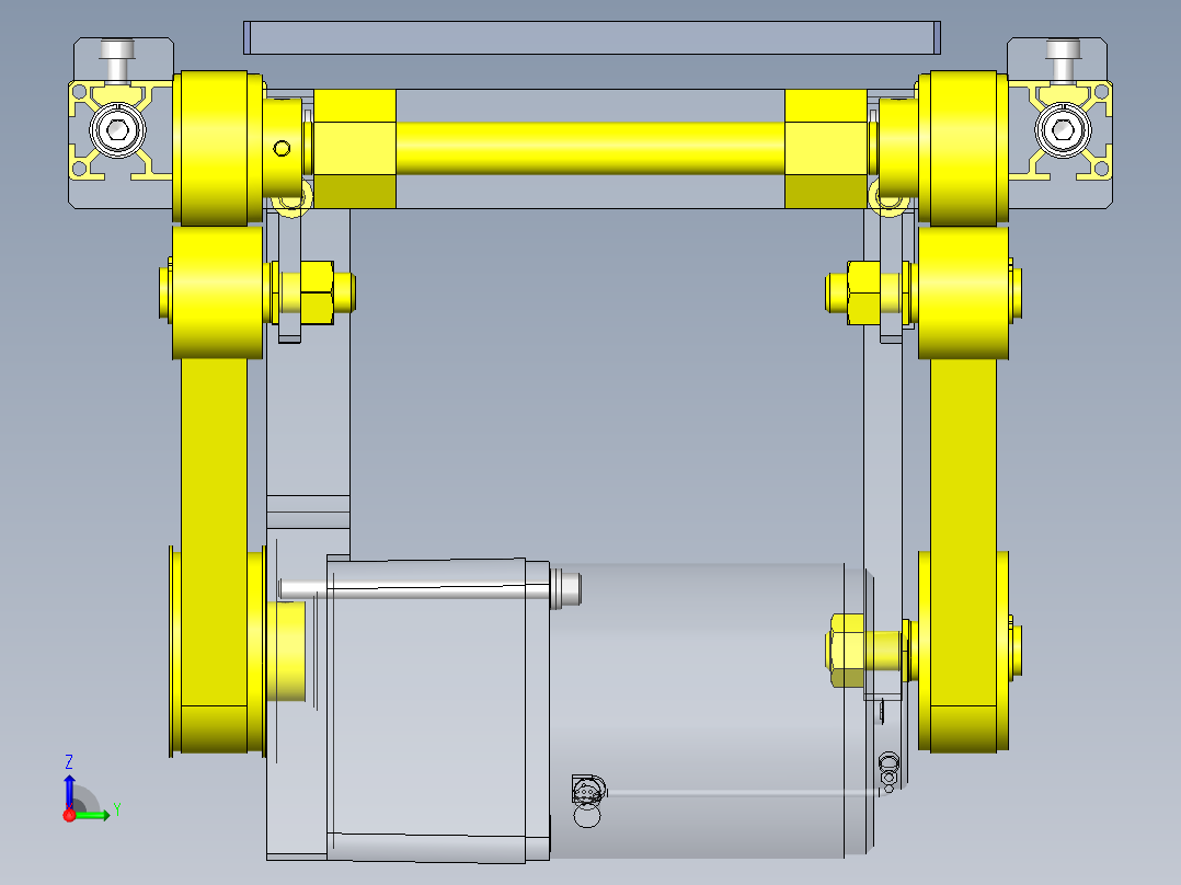 2列平皮带输送机右视图