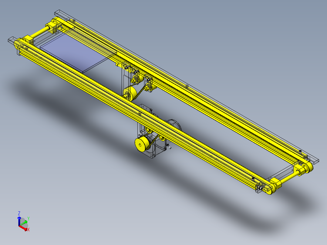 2列平皮带输送机正等轴测图