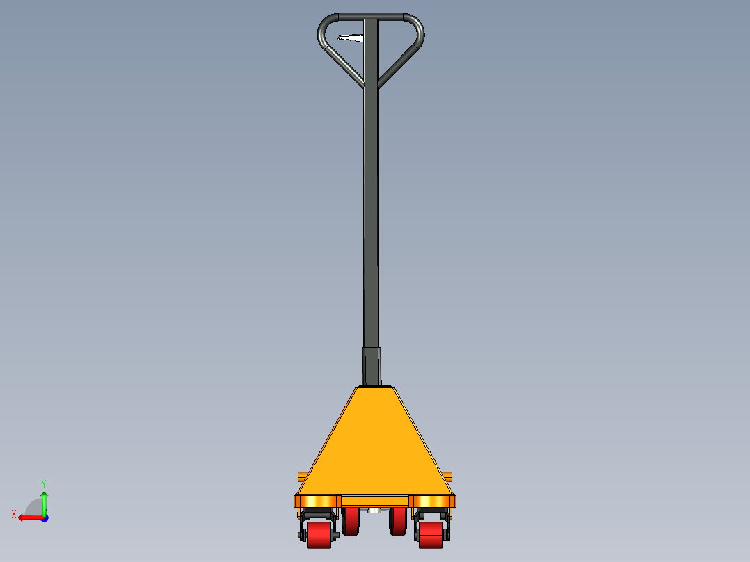 手动液压搬运车3D模型后视图
