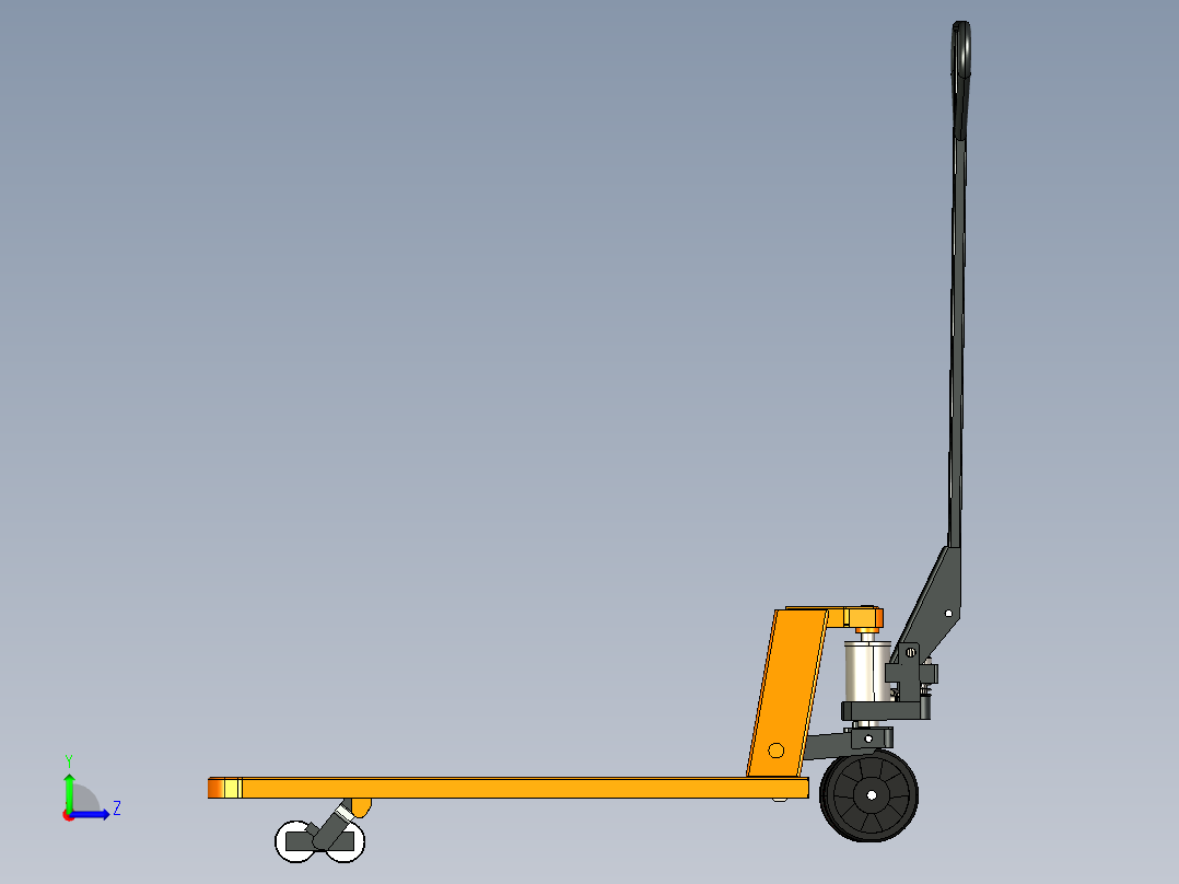 手动液压搬运车3D模型左视图