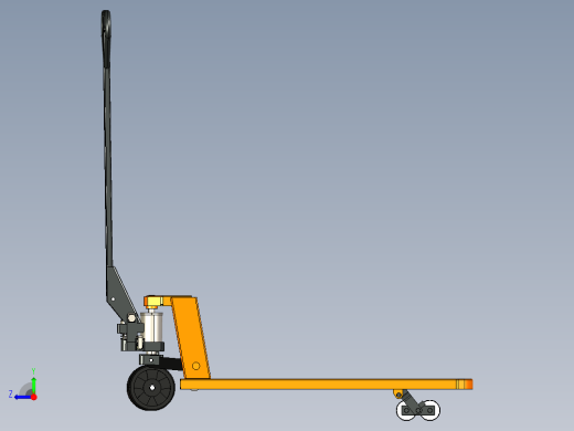 手动液压搬运车3D模型右视缩略图