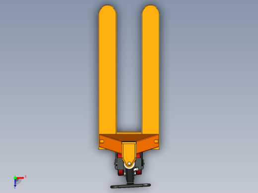 手动液压搬运车3D模型俯视缩略图