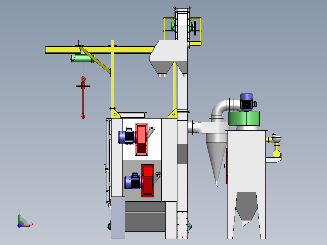 Q376吊钩式抛丸机前视图